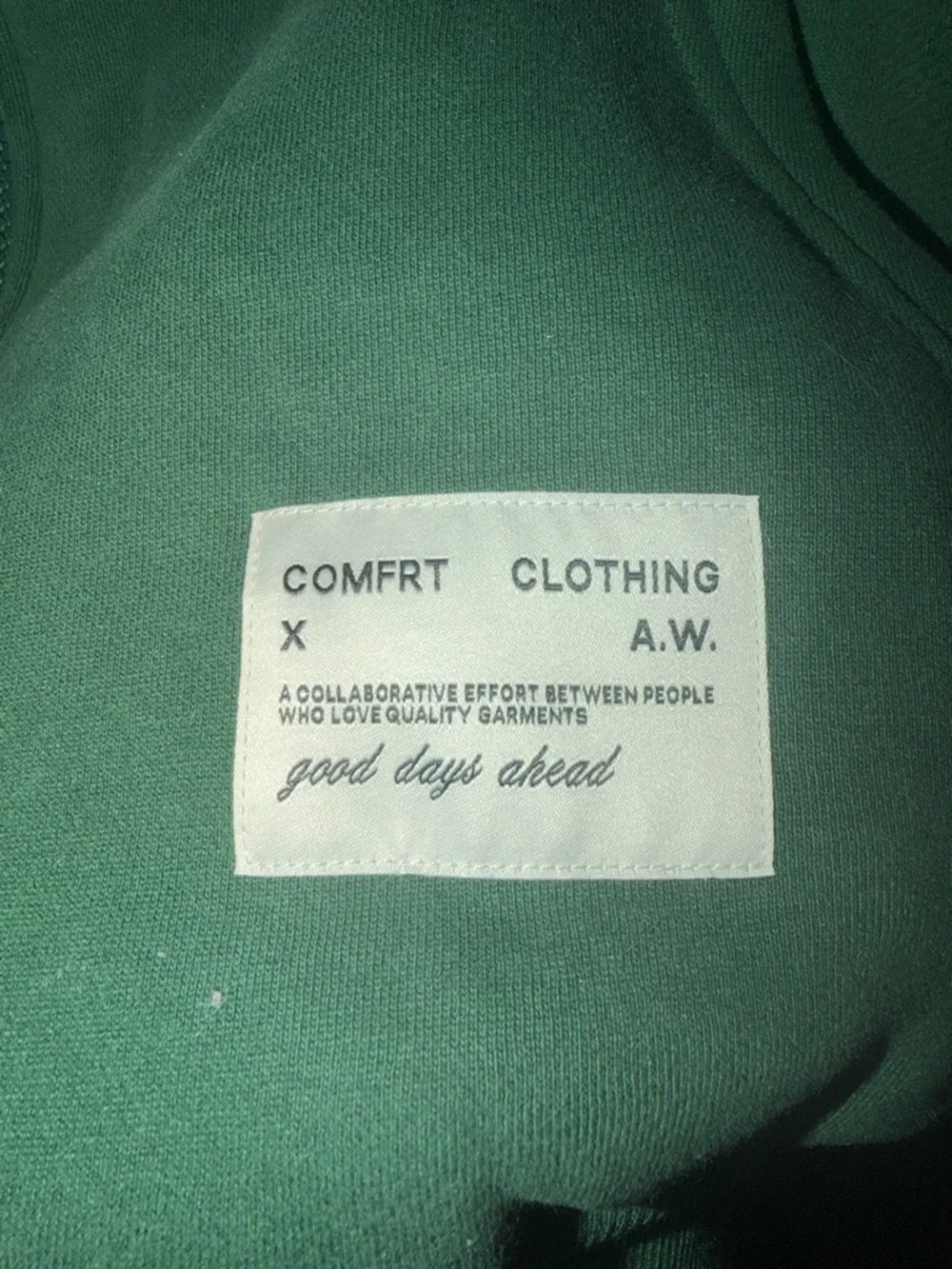 Men's Comfrt Forest Green Full-Zip Hooded Sweatshirt Affirmation Collection - Picture 2 of 3